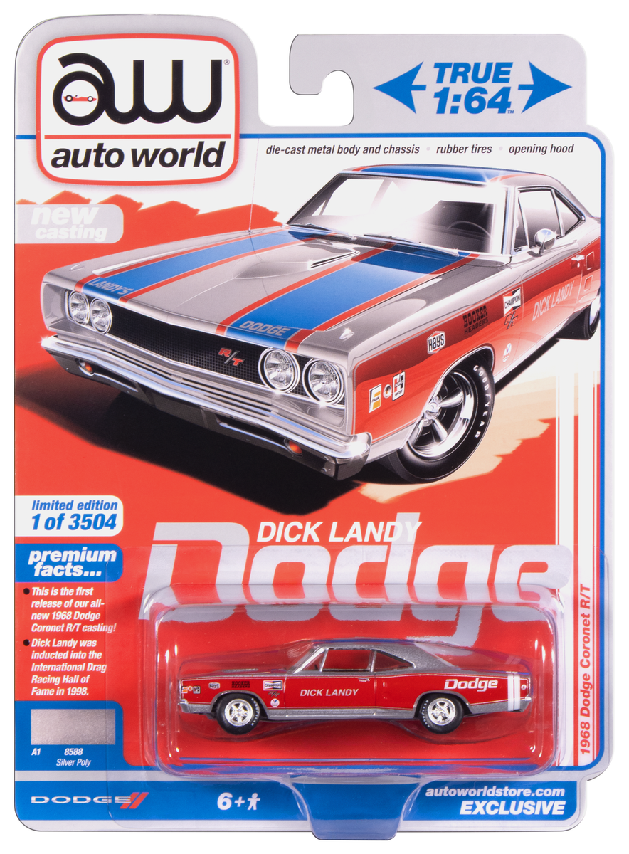 Auto World 1968 Dodge Coronet R/T (Dick Landy) (AW Exclusive) 1:64