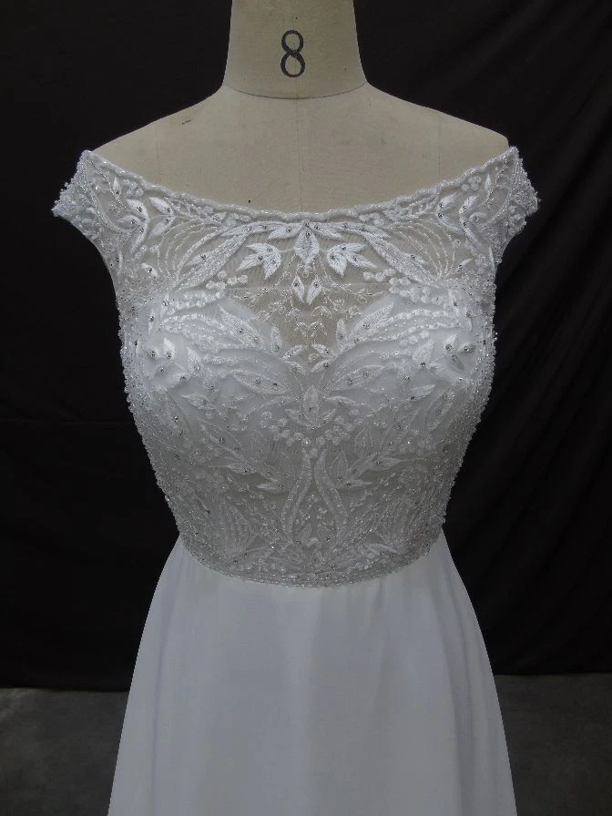 HBH Brautmode I Brautkleid A-Linie bestick Carmen für Standesamt Elfenbein - Bild 3 von 4
