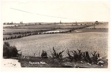Edmore MI RPPC c1940s Farm Fields Barns Rainwater Ponds Real Photo Postcard