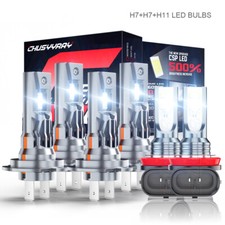 For BMW X5 2007-2013 LED Headlight Hi/Low Beam Fog Light Bulbs 6000K White Combo