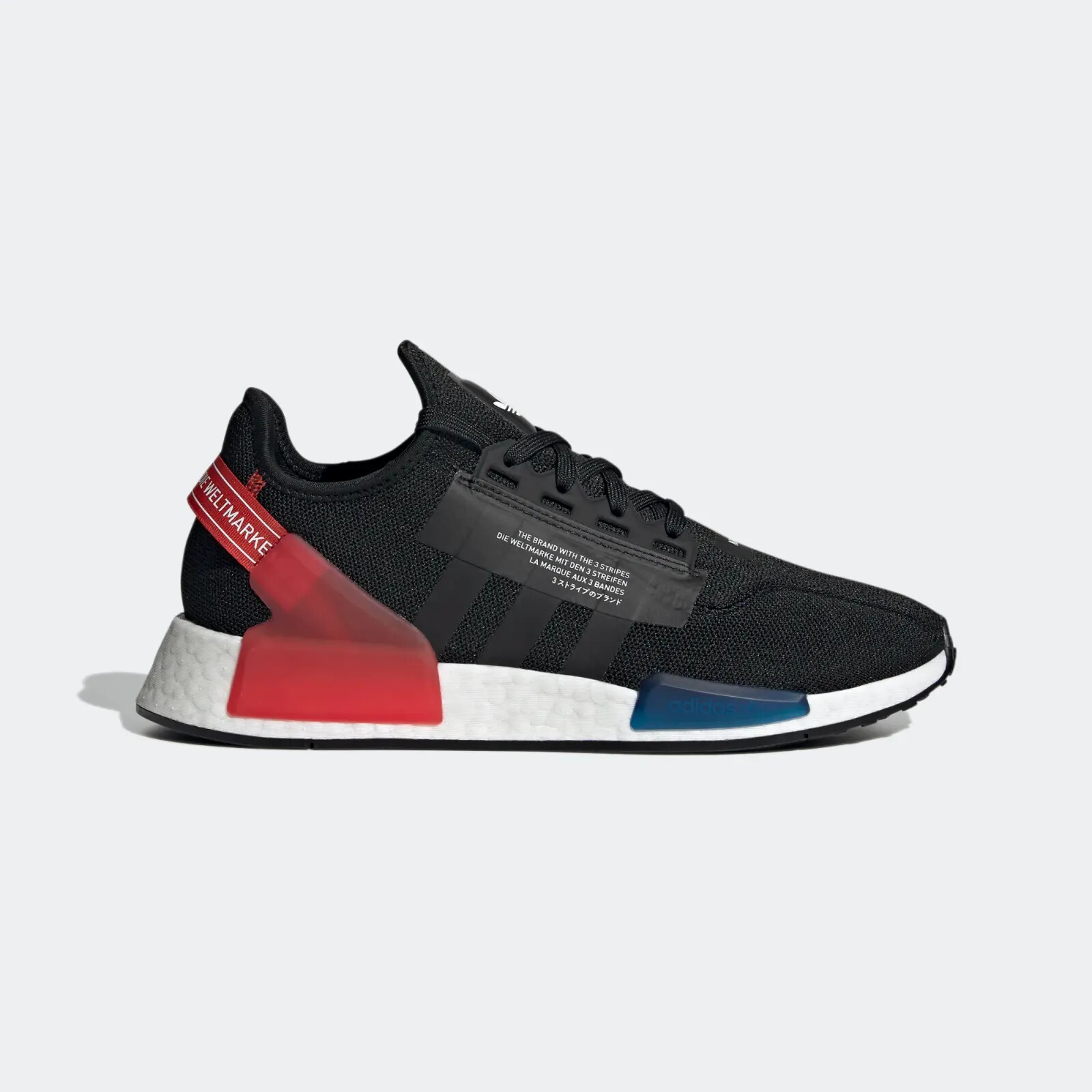 Adidas US 13 Mens Black White Red Blue Retro Rare Lifestyle NMD R1 V2 GY6162 NIB thumbnail 19