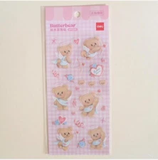Butter Bear Sticker Sheet cute kawaii Brand new
