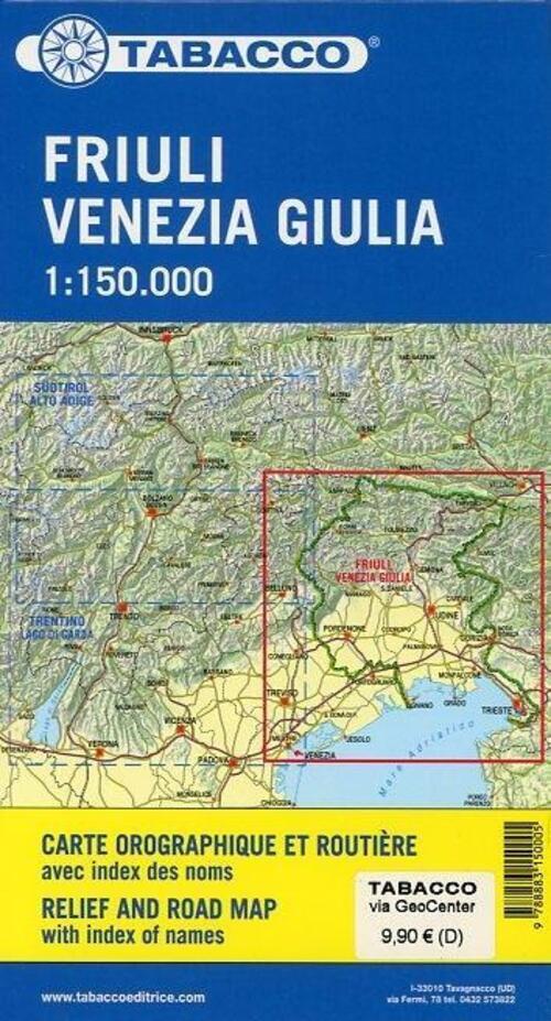 Thumbnail - Tabacco Straßenkarte Friuli Venezia Giulia 1 : 150 000 (land-)karte