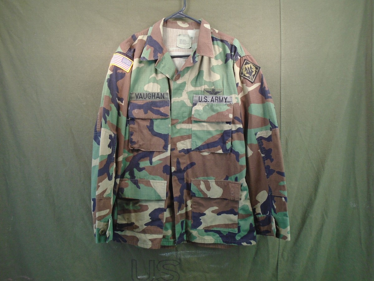 U.S. ARMY 迷彩服 SMALL REGULAR US Military Army BDU Camo Coat Medium Regular 1989 Vaughan