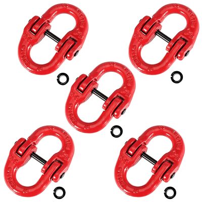 5 Pack 3/8 Inch Coupling Link, 80 Alloy Steel Hammer Lock Chain Connector Ham...