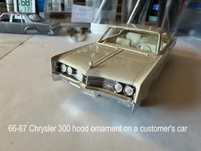 1966-67 JOHAN CHRYSLER 300 REPRODUCTION HOOD ORNAMENT FOR PROMO, TOY STORE & KIT