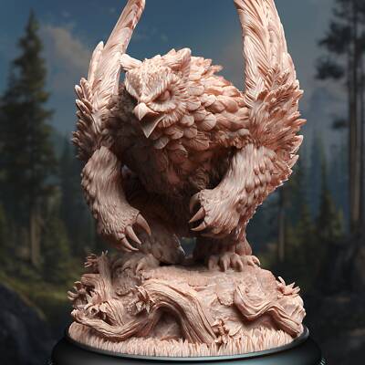 Northern Masked Owlbear - Sonatus Noctursa  by DM Stash | D&D | Pathfinder