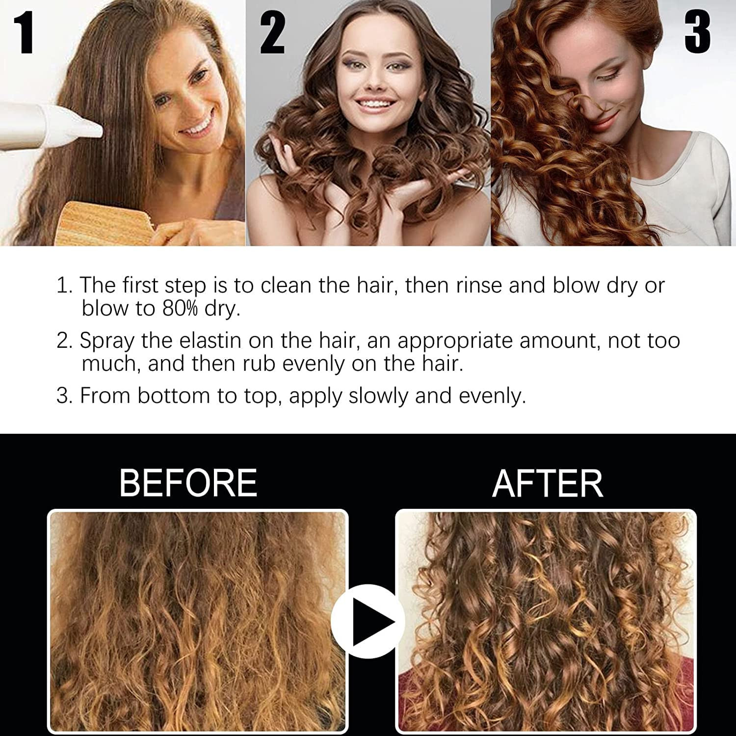 ANRUI 2Pc Fluffy Volumizing Hair Spray, Glee Ice Hair Thickener Spray, Instant V