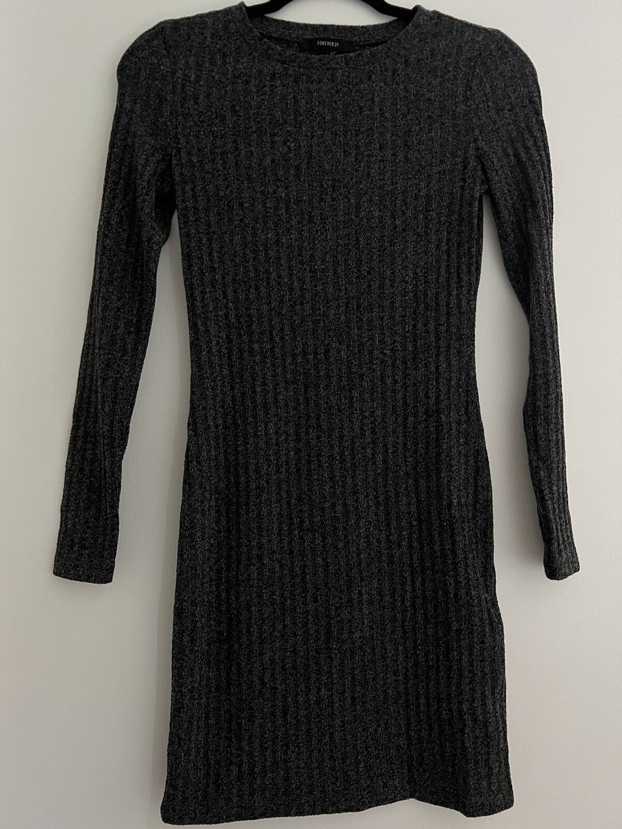 grey sweater dress forever 21 Juniors Knit Long Sleeve Size Small maxi dress with slip