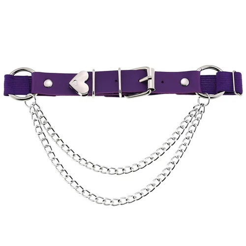 Punk Style PU Leather Thigh Ring Nightclub Leg Chain Ladies Garter Belt - Picture 10 of 22