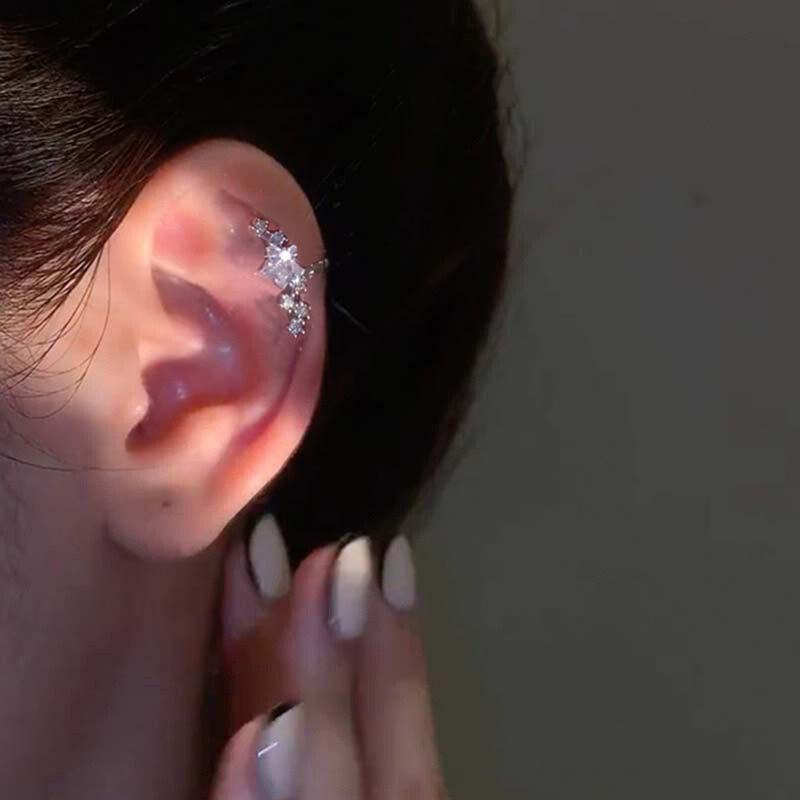 Silver Crystal No-Piercing Ear Cuff Clip for Women - 1PC