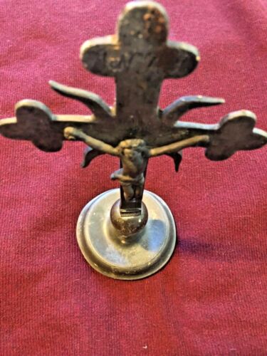 AMAZING LATE RENAISSANCE PEWTER CRUCIFIX FROM FRANCE CA. 1640 17TH CENTURY - Picture 4 of 5