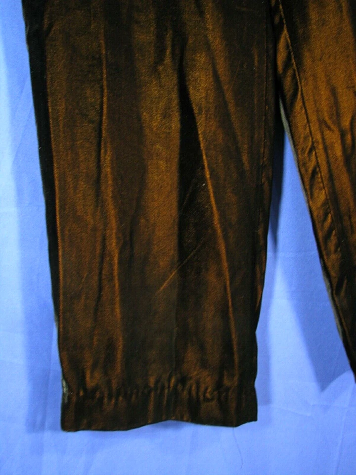 PANTALONES CARLISLE NOCHE BRONCE OSCURO TERCIOPELO PIERNA RECTA Cremallera Lateral Forrados Cóctel 8 Foto 3 de 3