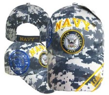 U.S. Navy Emblem Blue Gold Shadow ACU Digital Camo Embroidered Cap Hat LICENSED