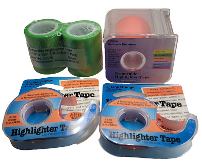 Students, Lee Products Removable Wide & Narrow Highlighter Tape with Refills, #9