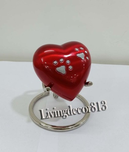 Red Footprint Small pet Marks Urns for Human Ashes - Mini Urns Human Ashes Heart - Picture 16 of 16