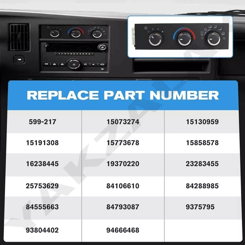 599-217 AC Heater Climate Control Module For Chevrolet Express GMC Savana 1500 - Image 2 of 4