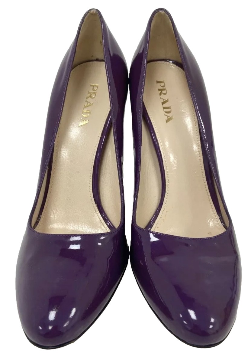 Women's Prada Heels Purple Patent Leather Court Shoes Size Women's Prada Heels Purple Patent Leather Court Shoes Size