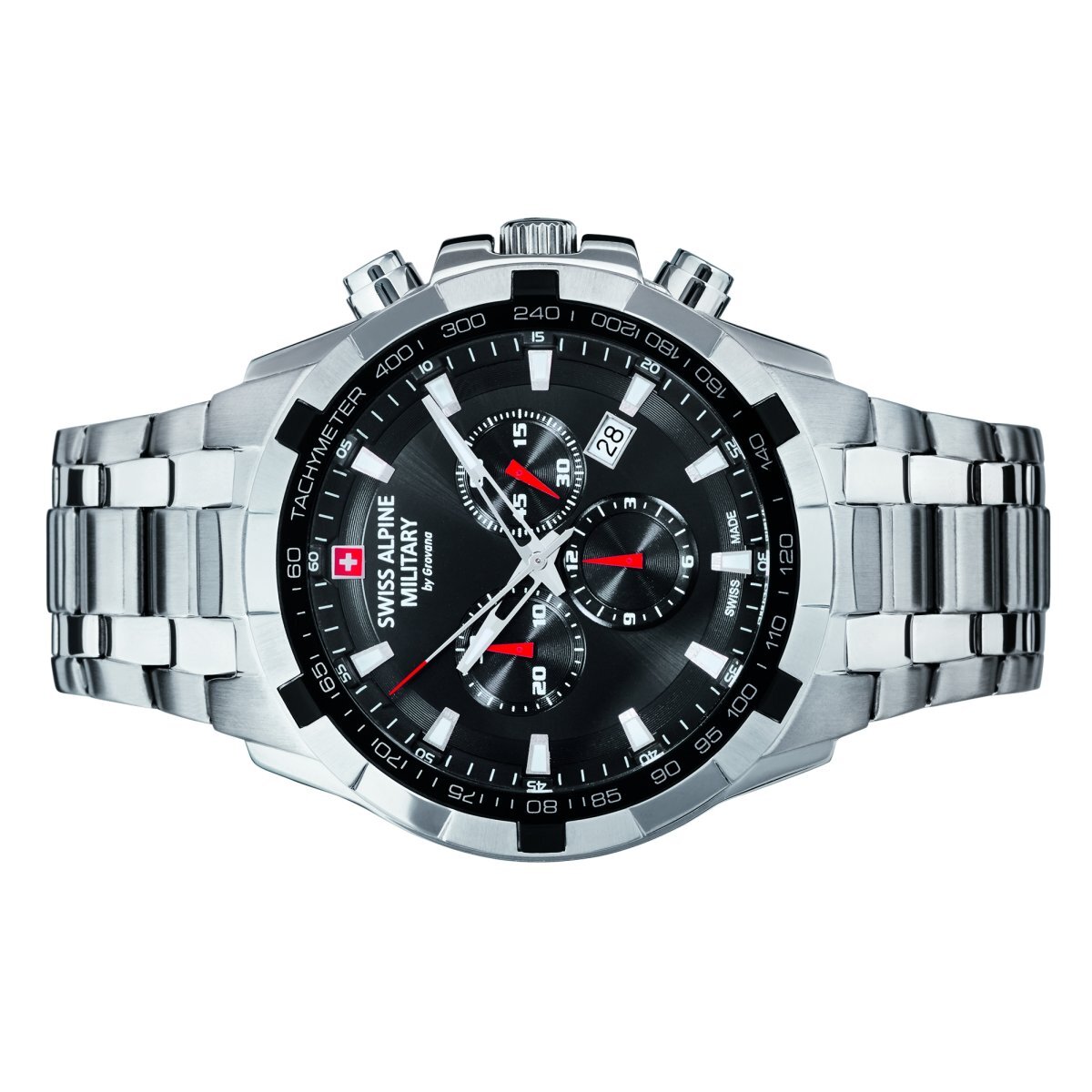 Swiss Alpine Military by Grovana 7043.9137 Chrono Black Silver  