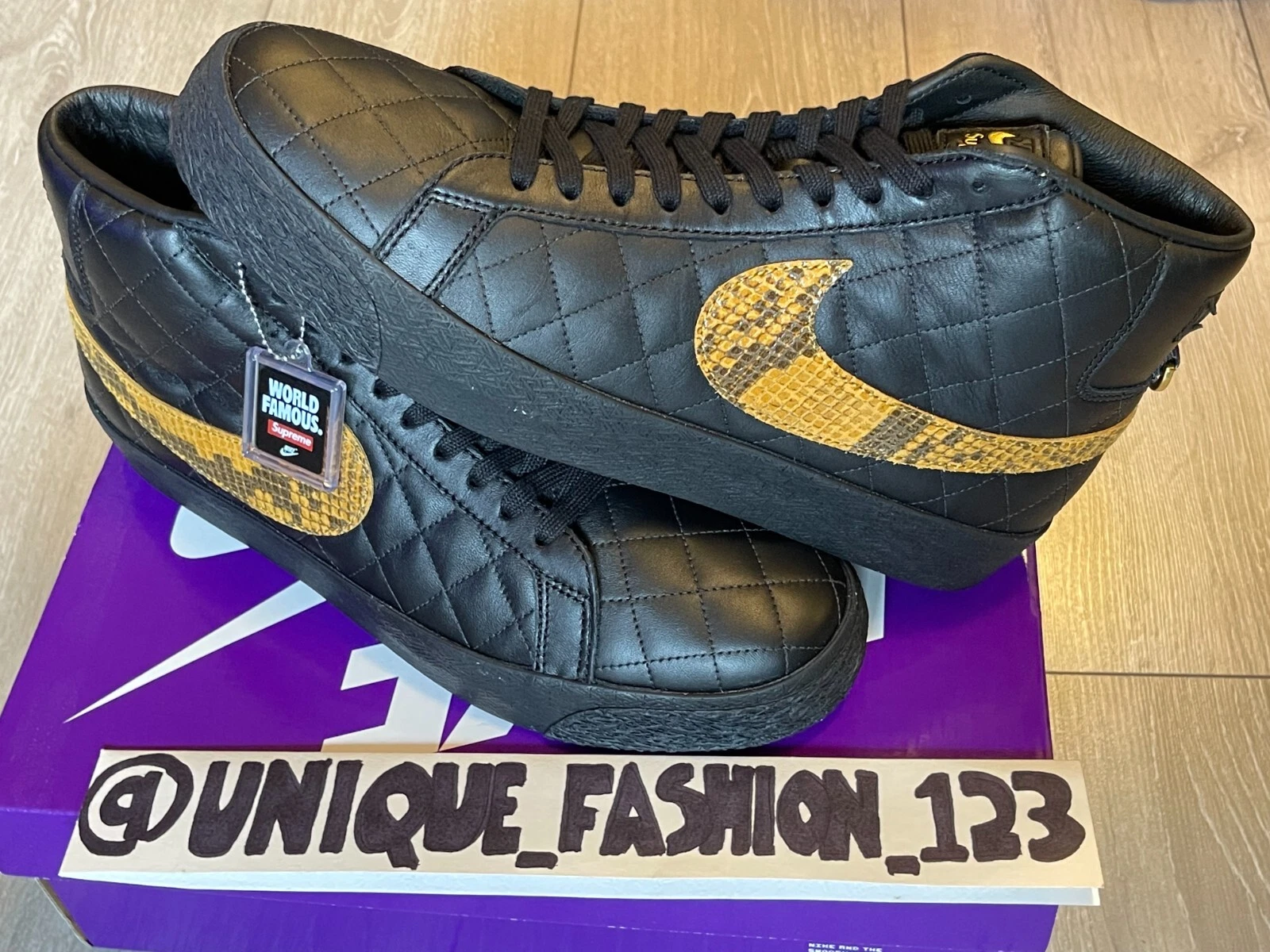 Nike SB Blazer x Supreme Zoom Mid QS 2 UK 9,5 US 10,5 44,5 noir DV5078 001