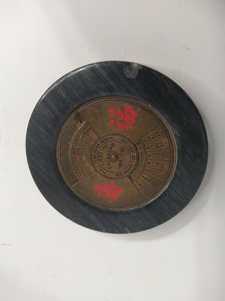 Vintage Brass 50-Year Perpetual Leap Year Asian Calendar 1974-2023 | eBay