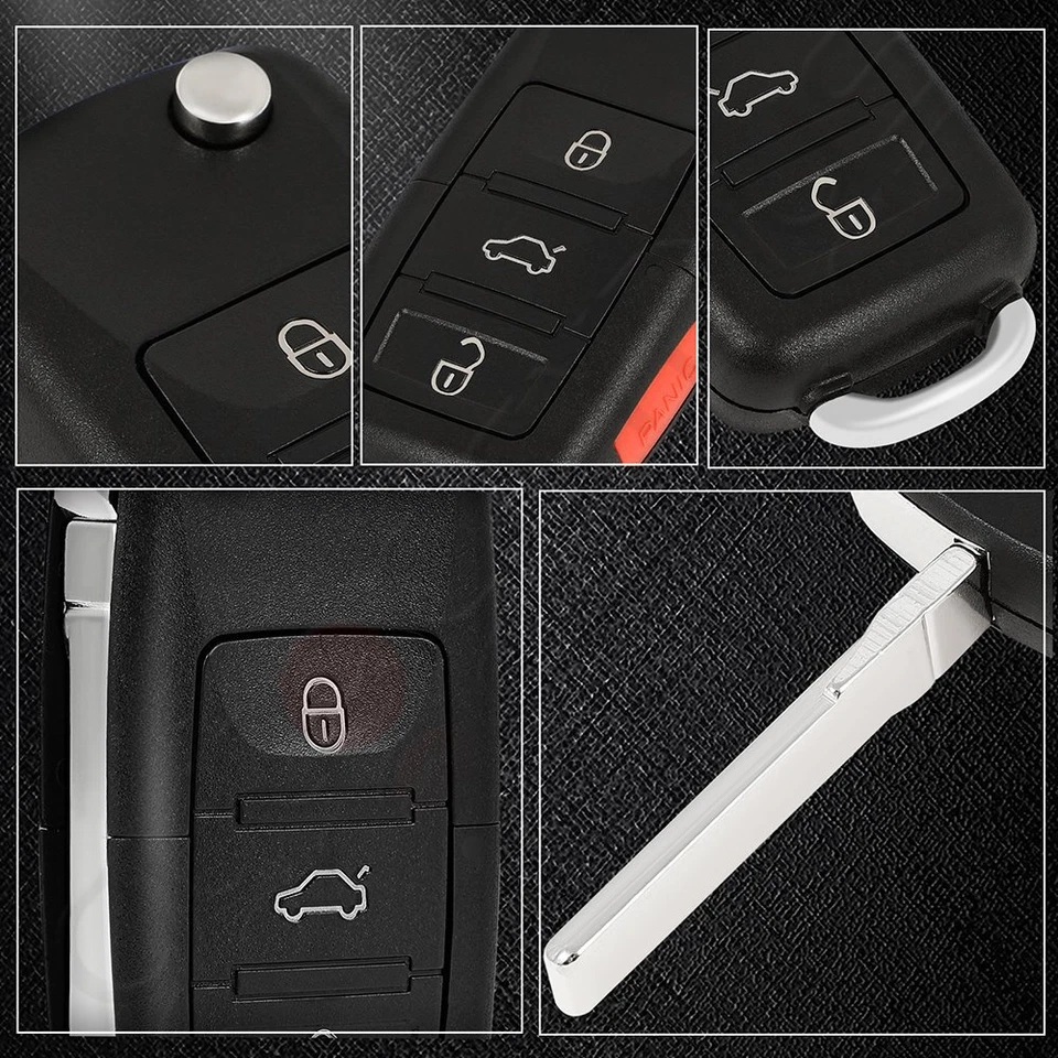 2 дистанционных автомобильных брелока для Volkswagen Beetle Passat 1998 1999 2000 2001 4 кнопки - Изображение 2 из 4