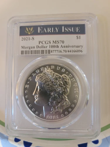 2021-S PCGS Early Strike Morgan Silver Dollar MS70 In Silver