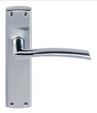 Tifosi Modern Lever On Plate Door Polished Chrome Latch Lock Bathroom Euro 