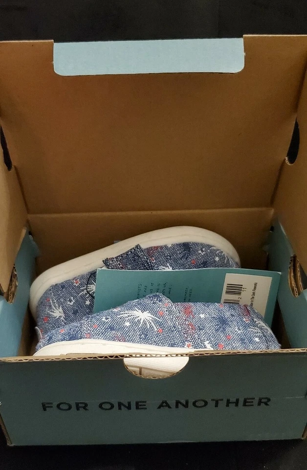 Toms Classic Cornflower Blue Chambray Brilla en la Oscuridad Fuegos Artificiales Talla T4 Foto 2 de 4