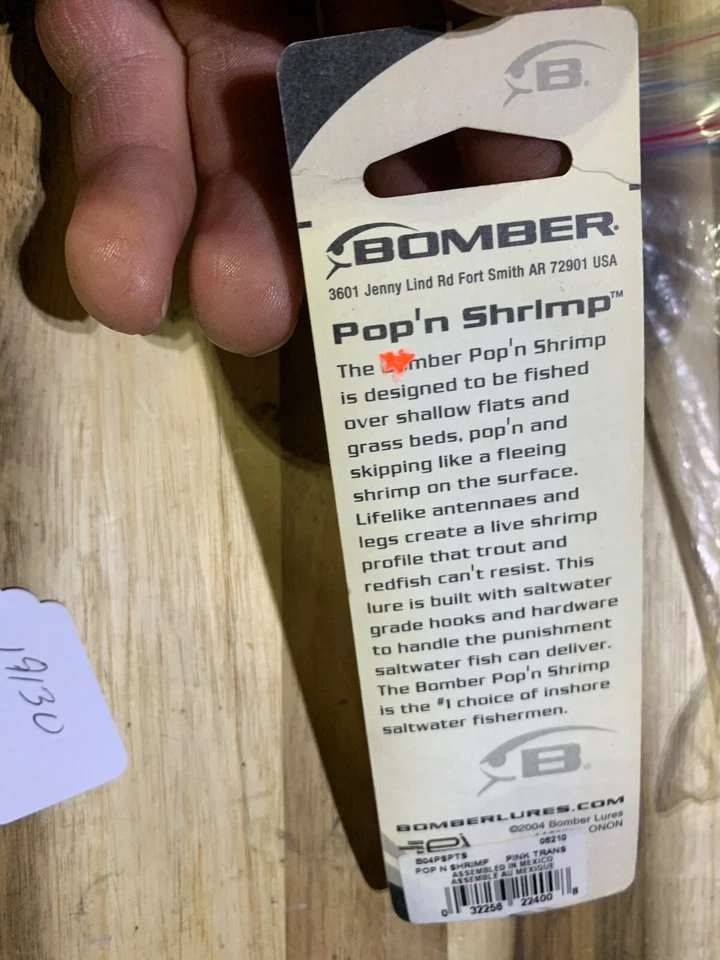 Vintage Bomber Pop'n Shrimp   fishing lure (19130) - Image 4 of 4