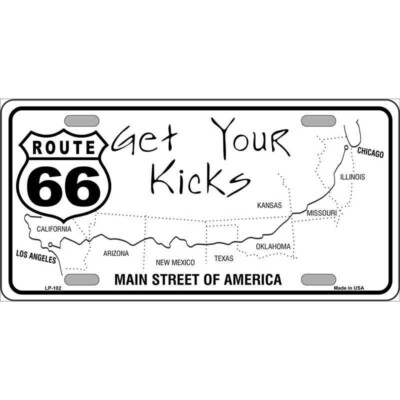 MINI Size 4''x2.2'' License Plate Metal Sign for Home US Route 66 Map