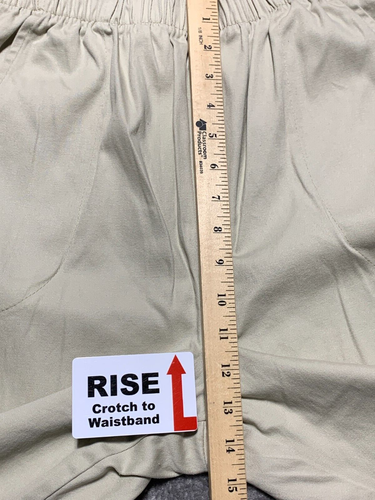 Woman Within Classic Fit Chino Pants Women Size L Beige Pockets Pull-On - Picture 10 of 12