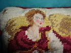 Angel Needlepoint Petit Poin Wool Red Velvet Pillow 10” — photo 5