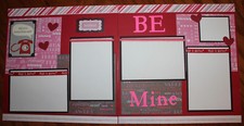 Valentine's Day scrapbook pages 2 each 12 x 12 double page handmade photo ready