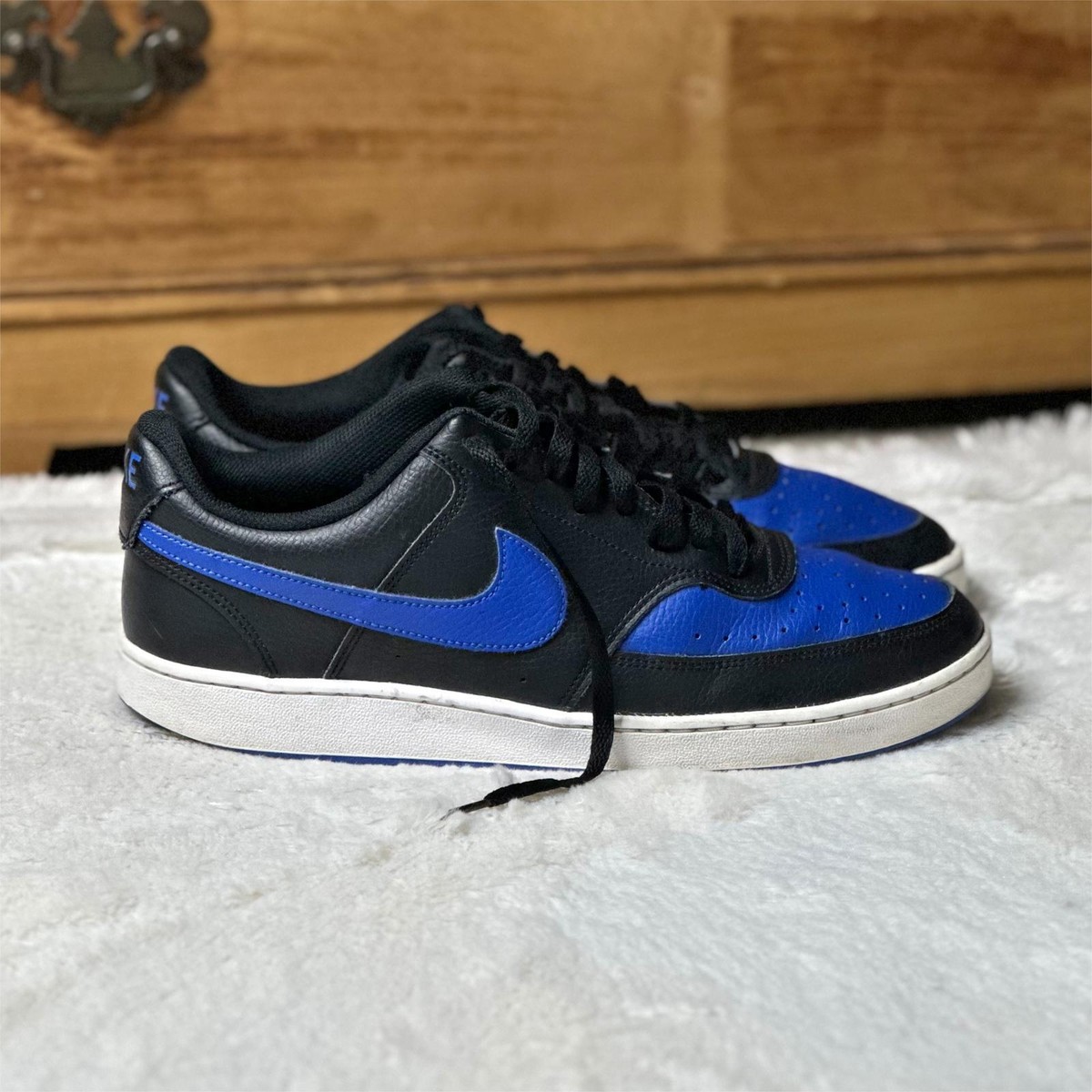 Nike Court Vision Low Men's Sneakers Black/Blue Size 10