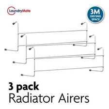 3 Pack of 2 Bar Radiator Airers Dryer Clothes  Indoor Towel Holder Drying Rack