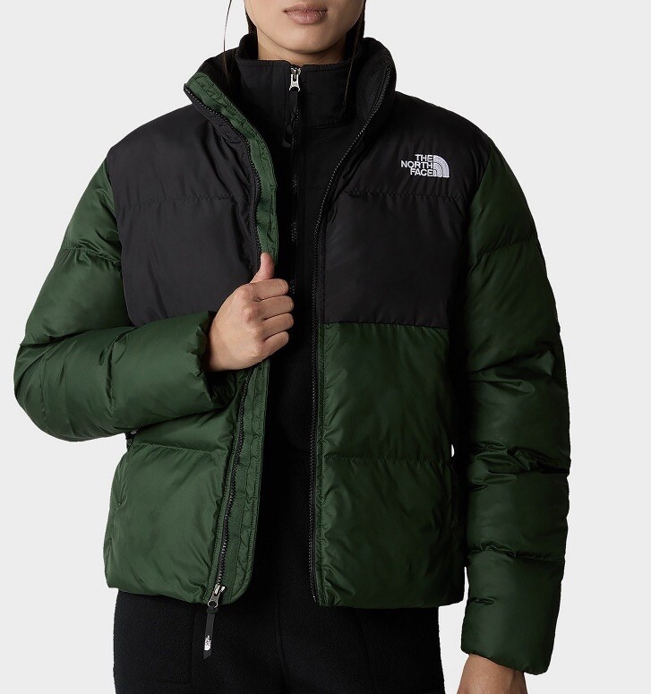 The North Face Women's Saikuru Puffer Jacket Green And Black Size