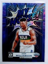 2020-21 Panini Optic Zion Williamson My House Purple Holo Prizm Pelicans A-18