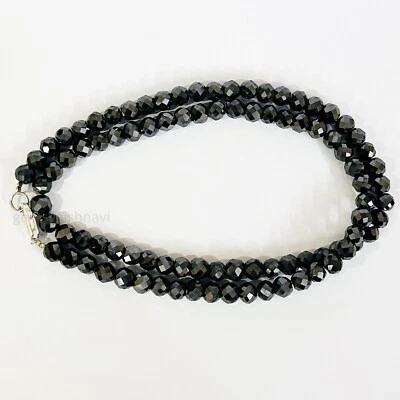 Elegante 6MM Diamante Negro Collar 50.8cm Real Carbonado AAA Certificado - Imagen 1 de 4