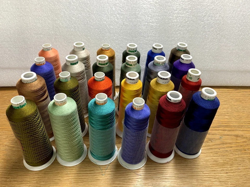 Madeira Rayon 24 Thread Embroidery 2000m to 5000m per cone Lot 2 Multiple Colors - Image 2 of 4