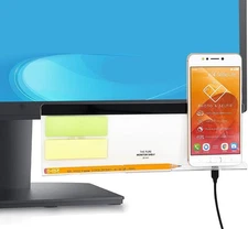 2 Pack Monitor Memo Board Bottom Mount Sticky Note Holder with Phone Stand