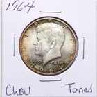 1964 50C Kennedy Silver Half Dollar in Choice BU Condition #6743 Toned