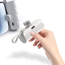 Mini Chargeur Portable Power Bank Multifonction Câble intégré pour iOS Interf...