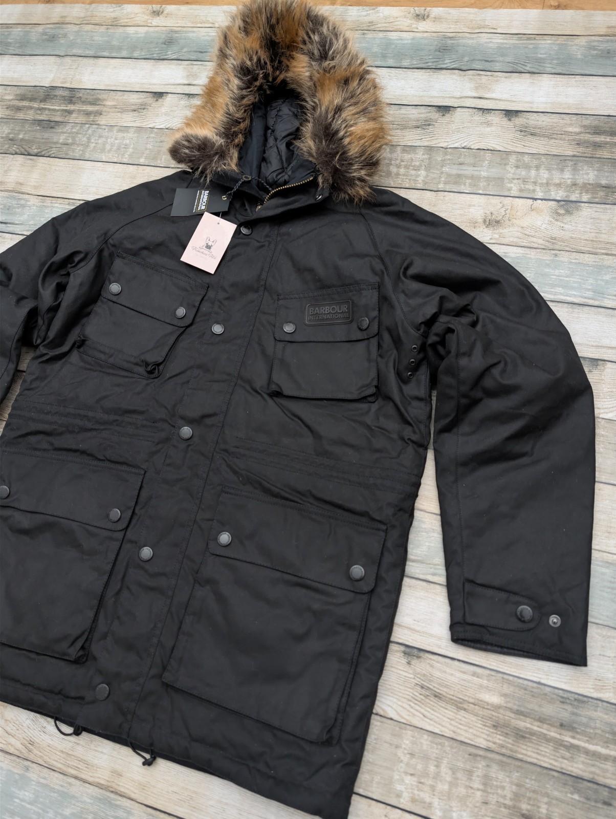 Barbour International Race Waxed Parka Coat BNWT RRP £369 Size M Mens image 3