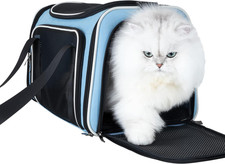 Top Load Cat Carrier Bag for Medium Cats and Small Dogs - Escape Proof Auto-Safe