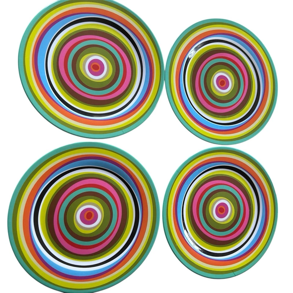 "8 platos de cena Jackie Shapiro estilo mod colorido surtido para toro francés de 11""" Foto 4 de 4