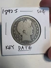 1892-S Barber Half Dollar 50C Key Date AG-G