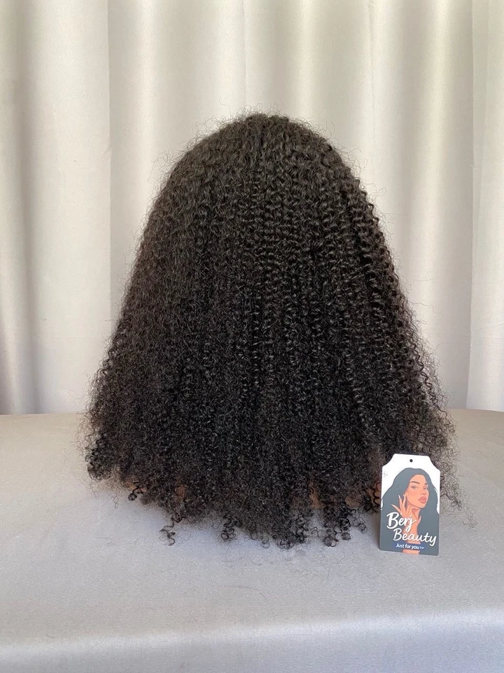 16” Full Lace Curly Wig – 100% Human Hair – Glueless / No Glue Needed – Natural - Image 4 of 4