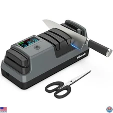 5-in-1 Electric Knife Sharpener, Adjustable Speed for Straight/Serrated Knives