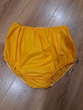 Seidig slippy hellgelb Full Bum Big Slips Höschen 30/48" Erwachsene Windel Baby